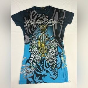 Y2K Christian Audigier All Over Print Top | $25